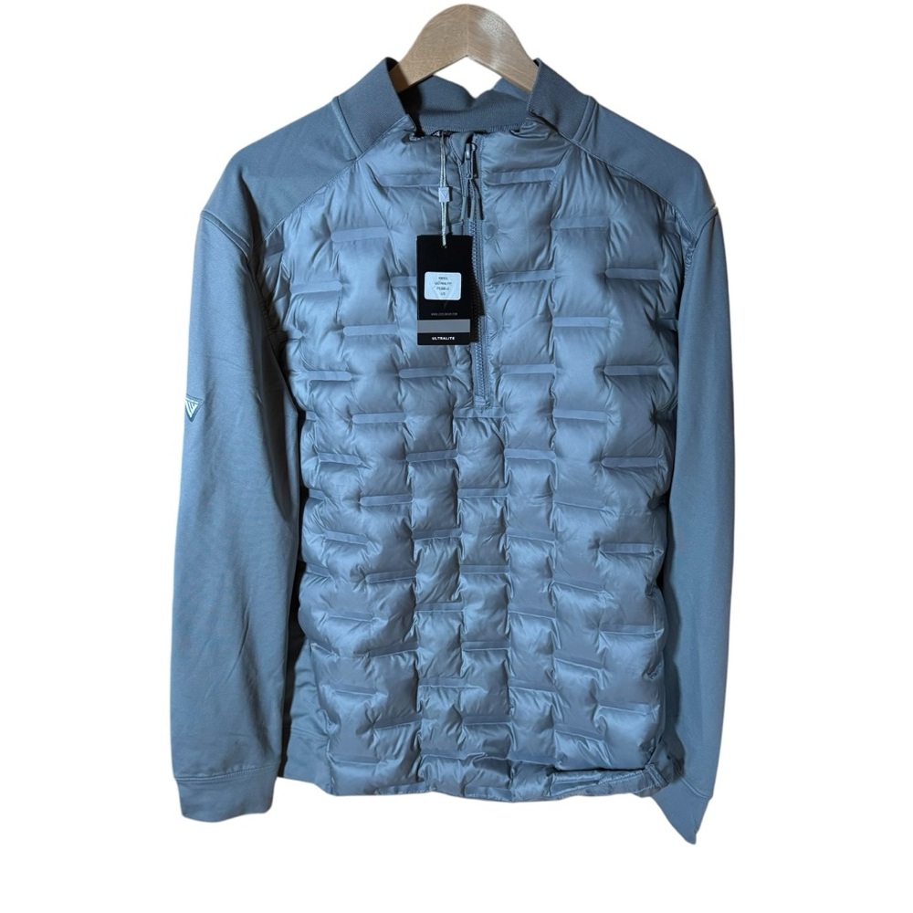 NWT Levelwear Ultralite size large gray down filled 1/4 zip pullover jacket
AE
